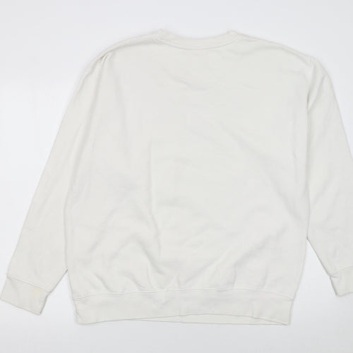 Cotton Heritage Women White Alien Graphic Pullover Sweatshirt L