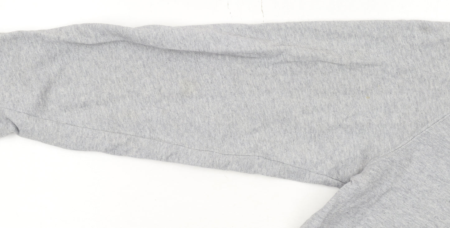 Levi's Women Grey Floral Logo Pullover Sweatshirt L Cotton