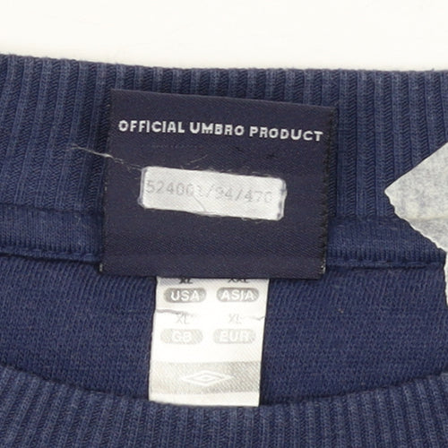 Umbro Men's Blue XL Pullover Sweatshirt Crew Neck Sportswear