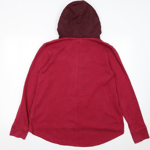 Nike Women's Red Full Zip Hoodie M Cotton Blend Sportswear