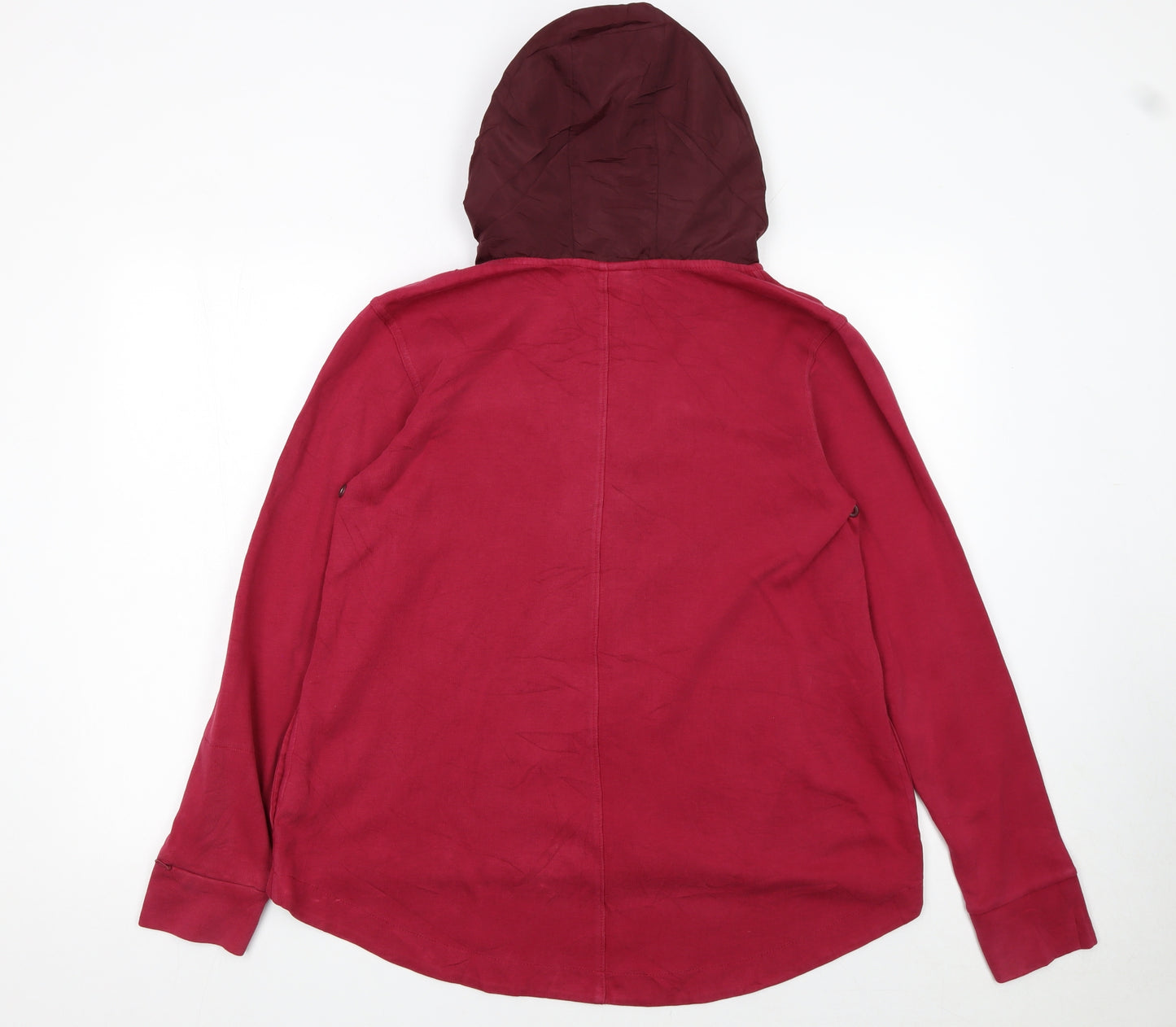 Nike Women's Red Full Zip Hoodie M Cotton Blend Sportswear