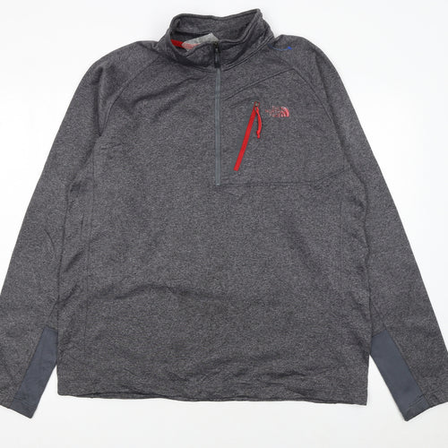 The North Face Men's Grey 1/4 Zip Pullover Sweatshirt L Outdoor