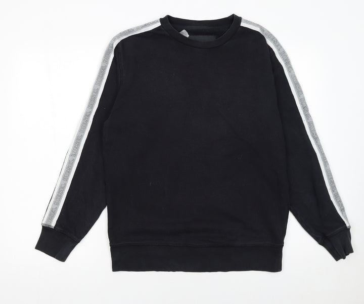 Diesel Womens Black Lounge Sweatshirt Cotton Blend Size M
