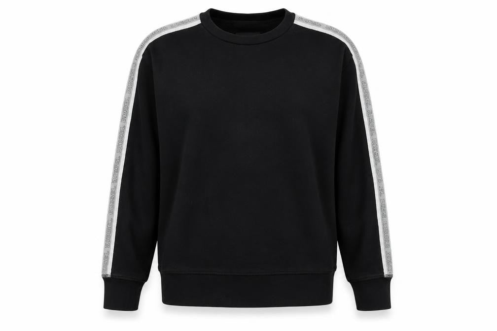 Front view of Diesel women’s black lounge sweatshirt cotton blend, size M