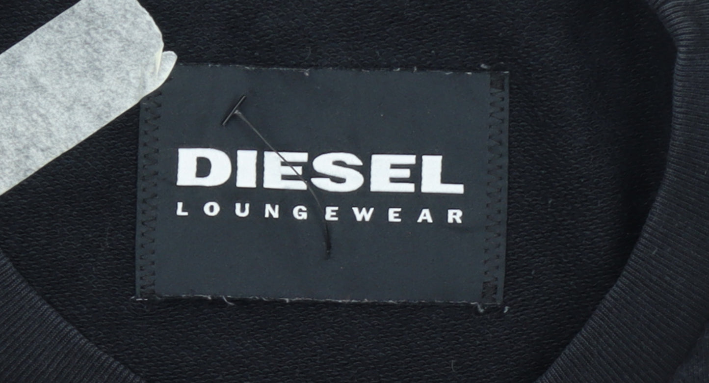 Diesel Womens Black Lounge Sweatshirt Cotton Blend Size M