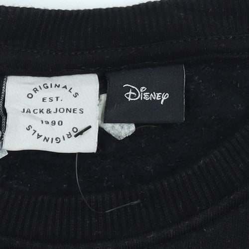 Jack & Jones Men’s Black Mickey Mouse Graphic Hoodie M