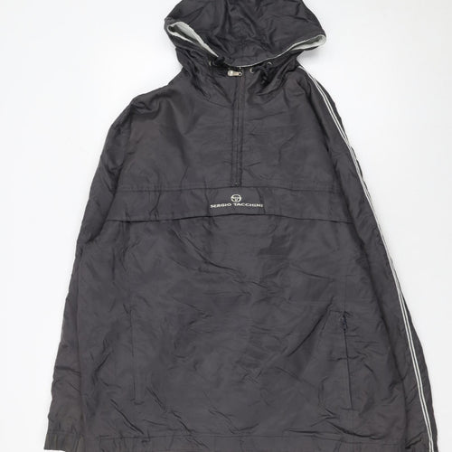 Sergio Tacchini Men's Grey Hooded Anorak Jacket Size M