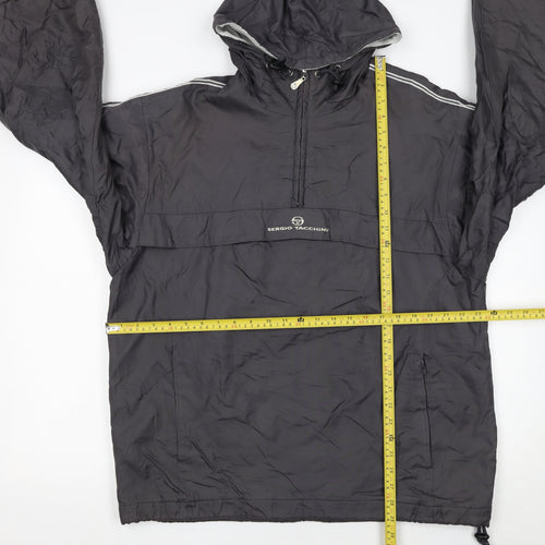 Sergio Tacchini Men's Grey Hooded Anorak Jacket Size M
