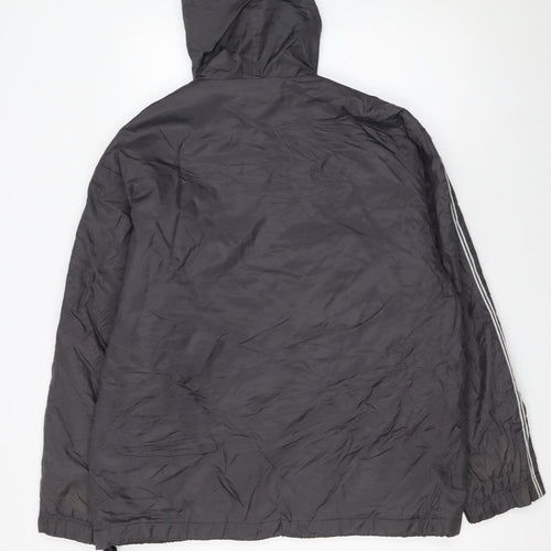 Sergio Tacchini Men's Grey Hooded Anorak Jacket Size M