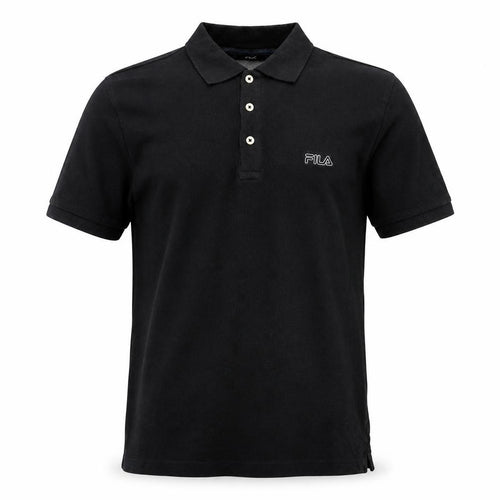 Fila Men’s Black Cotton Polo Shirt Size M Classic Logo Top