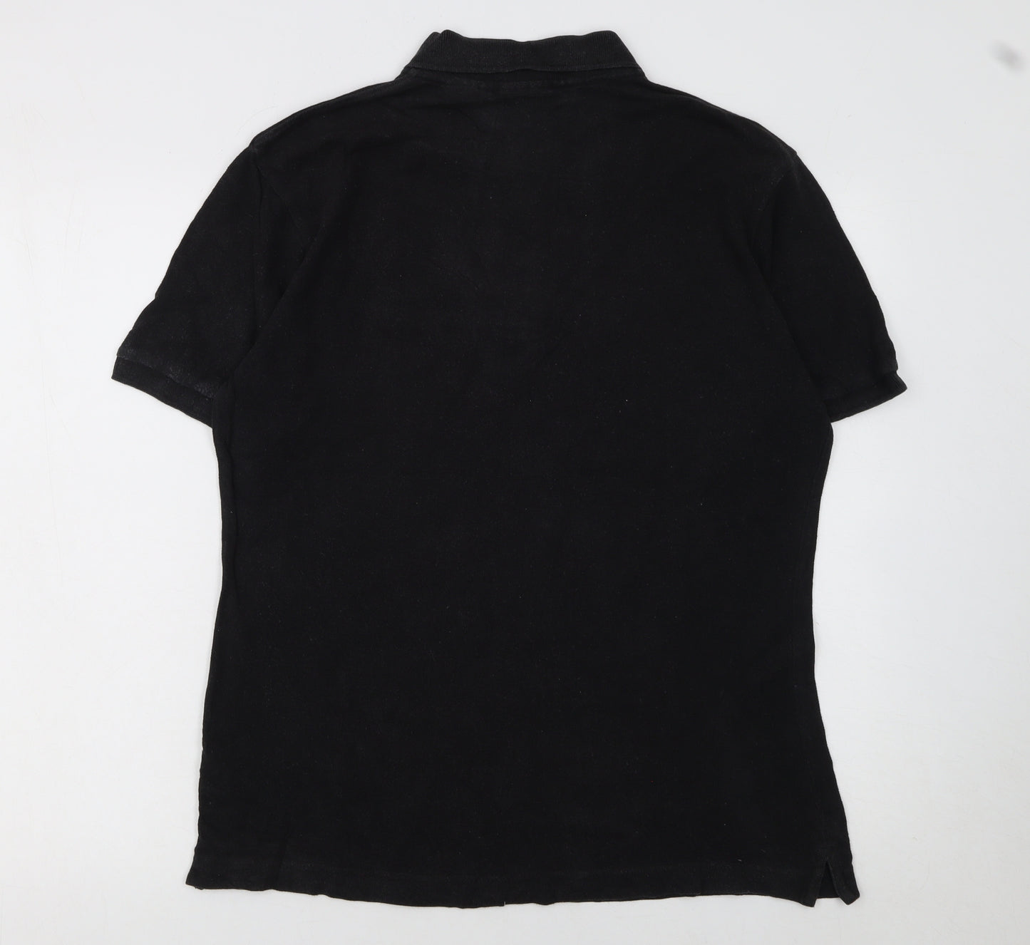 Fila Men’s Black Cotton Polo Shirt Size M Classic Logo Top