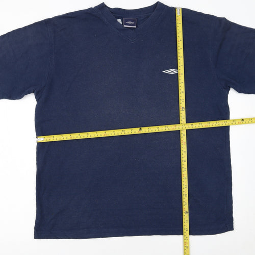 Umbro Men's Blue V-Neck Short Sleeve Sports T-Shirt Size L