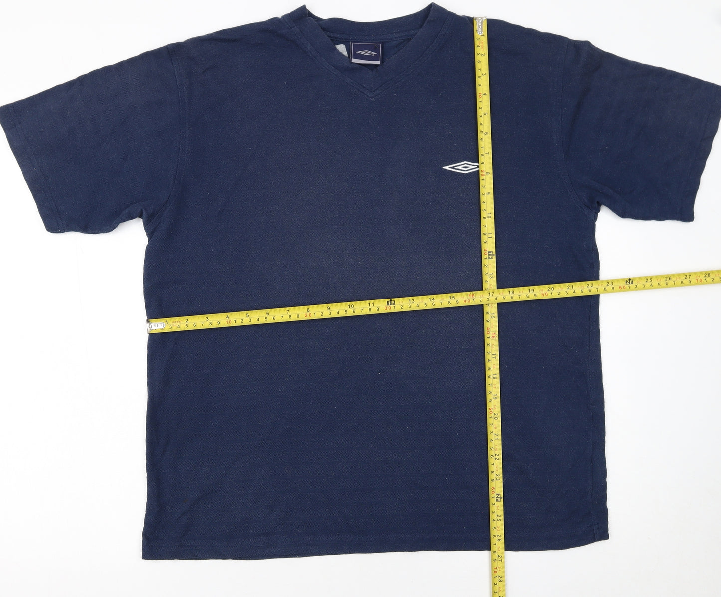 Umbro Men's Blue V-Neck Short Sleeve Sports T-Shirt Size L