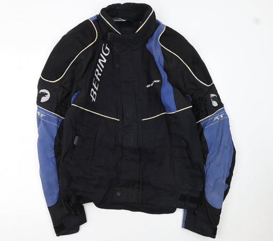 Bering Men's Black Blue Motorcycle Jacket L Waterproof Armoured