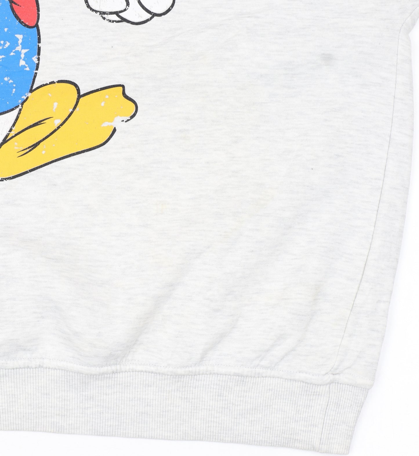 Disney Mickey & Friends Donald Duck Grey Cotton Sweatshirt Women M