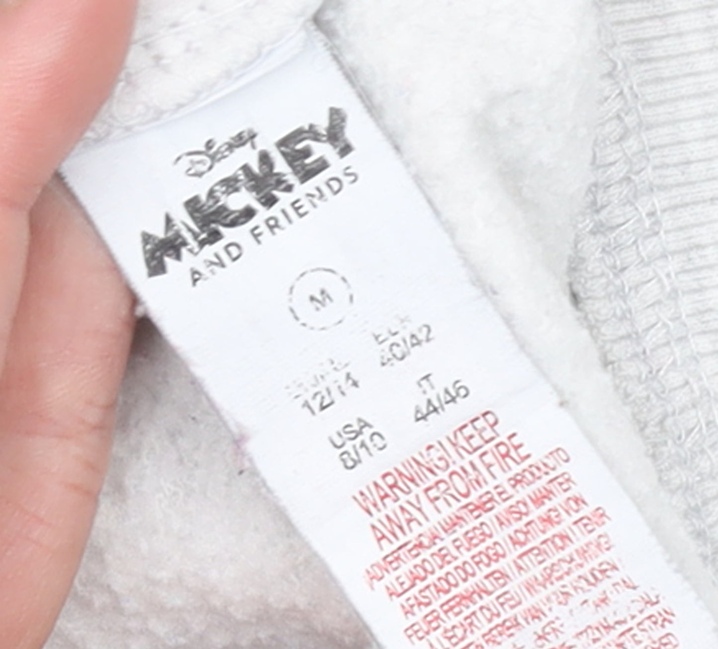 Disney Mickey & Friends Donald Duck Grey Cotton Sweatshirt Women M