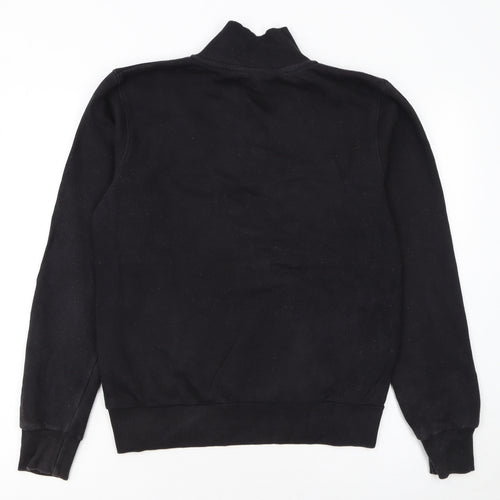 Ellesse Womens Black Beige Half Zip Sweatshirt UK 6