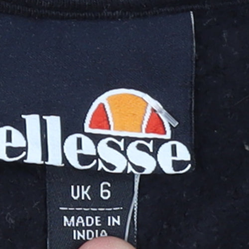 Ellesse Womens Black Beige Half Zip Sweatshirt UK 6