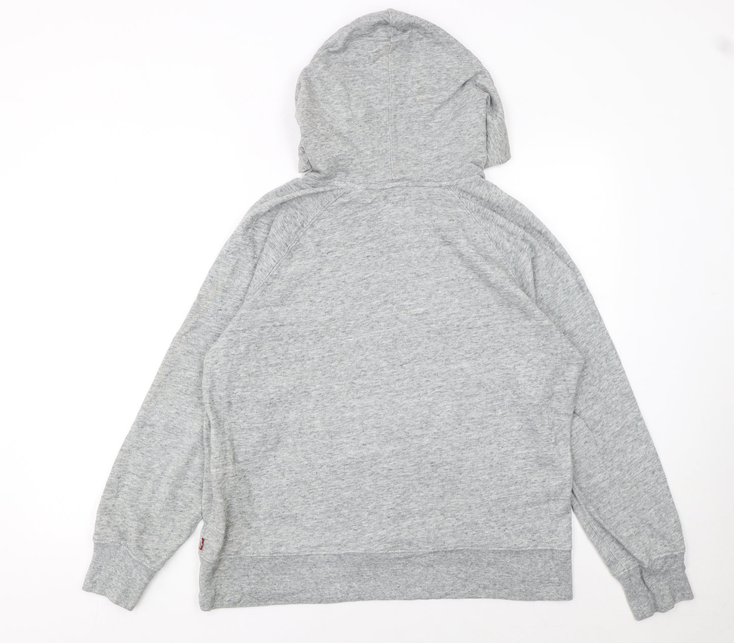 Levi's Men's Grey Pullover Hoodie M Regular Fit Logo Fleece Sweatshirt