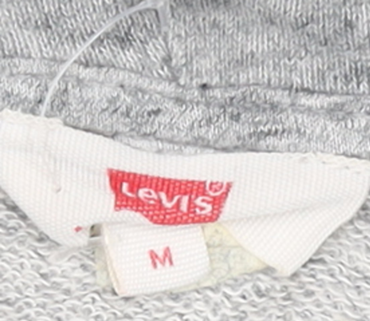 Levi's Men's Grey Pullover Hoodie M Regular Fit Logo Fleece Sweatshirt
