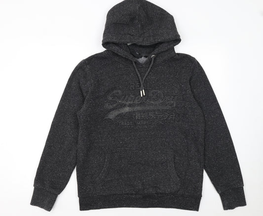 Superdry Womens Black Pullover Hoodie Size 16 Hooded Classic Fit