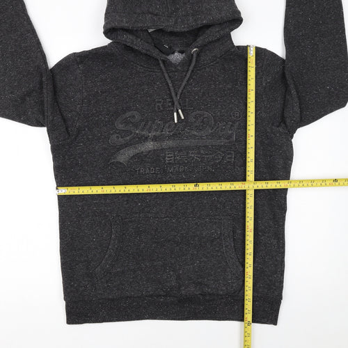 Superdry Womens Black Pullover Hoodie Size 16 Hooded Classic Fit