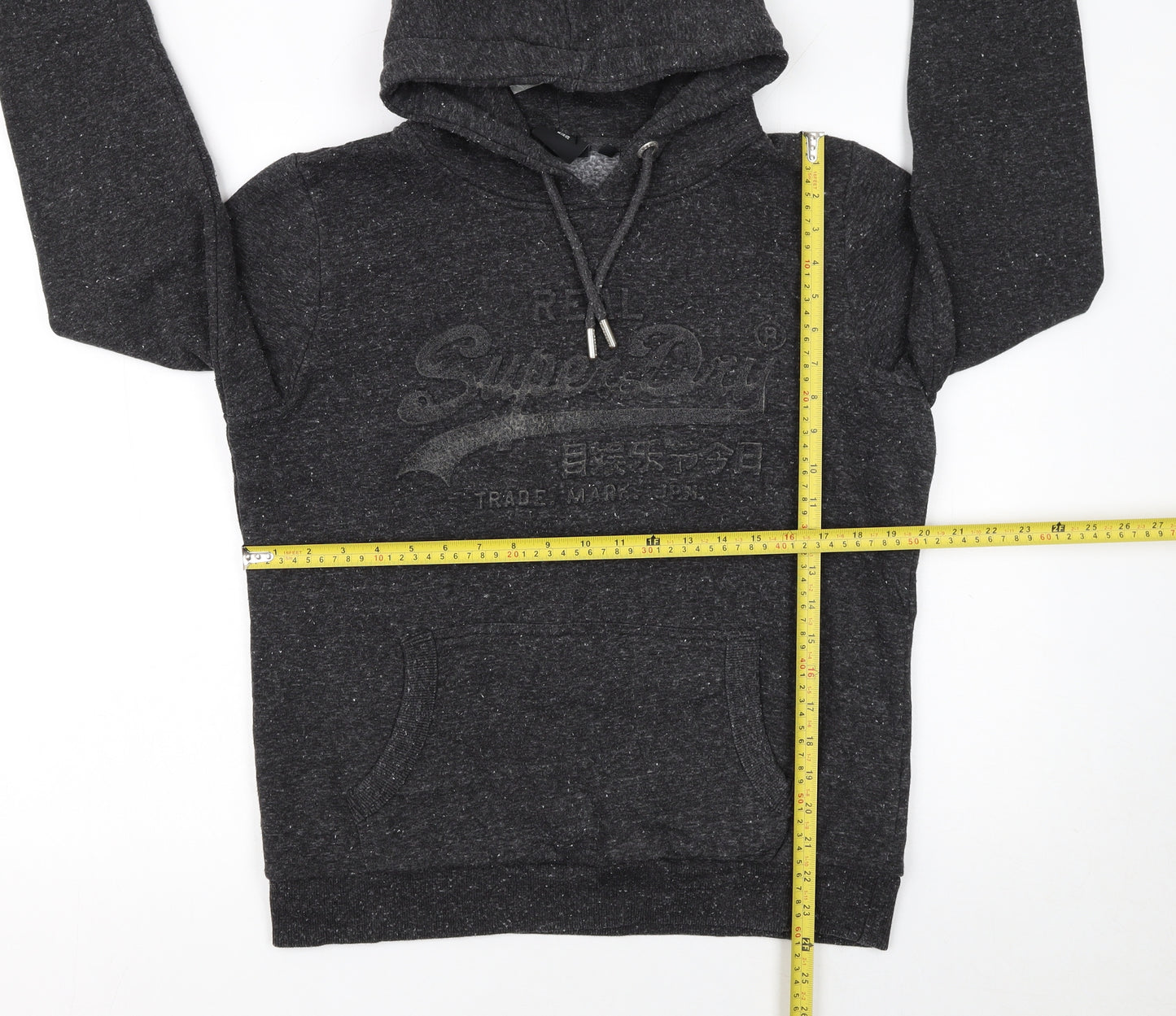 Superdry Womens Black Pullover Hoodie Size 16 Hooded Classic Fit