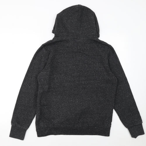 Superdry Womens Black Pullover Hoodie Size 16 Hooded Classic Fit