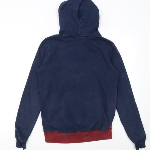Ellesse Womens Navy Burgundy Colourblock Logo Hoodie Size 8