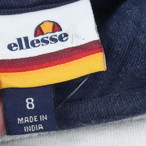 Ellesse Womens Navy Burgundy Colourblock Logo Hoodie Size 8