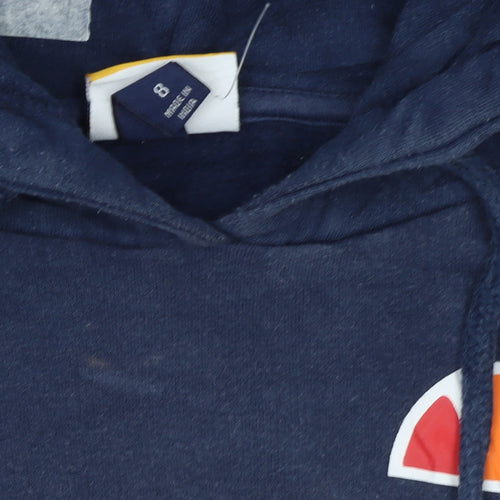 Ellesse Womens Navy Burgundy Colourblock Logo Hoodie Size 8