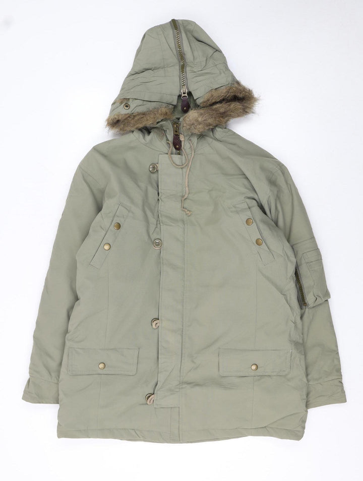 Celtic Boys Green Hooded Faux Fur Lined Parka Coat XL