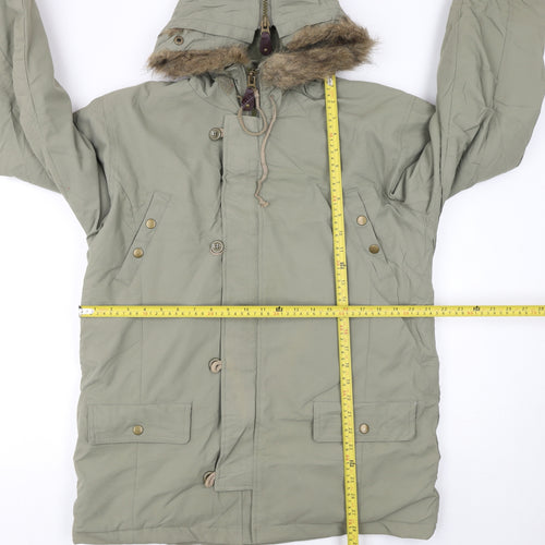 Celtic Boys Green Hooded Faux Fur Lined Parka Coat XL
