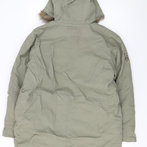 Celtic Boys Green Hooded Faux Fur Lined Parka Coat XL
