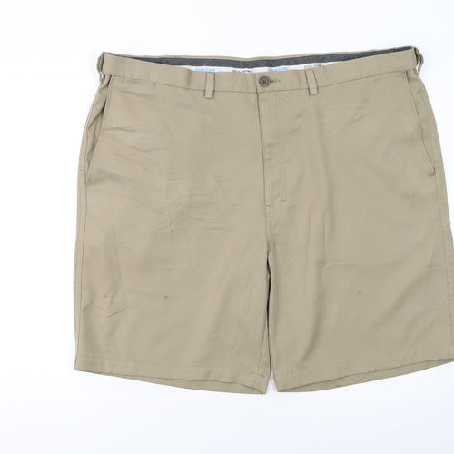 Haggar Men's Beige Chino Shorts Size 44 Regular Fit Polyester