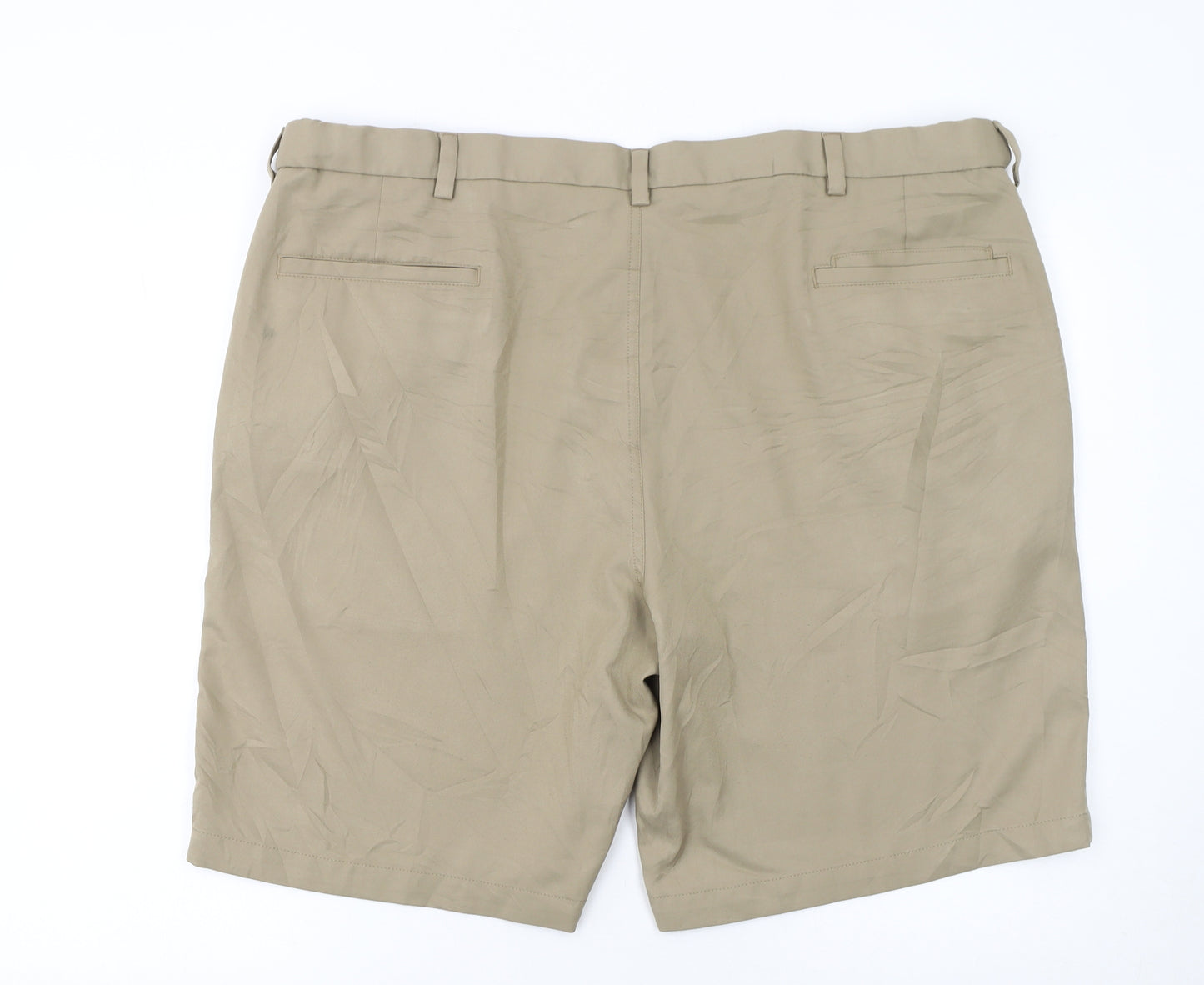 Haggar Men's Beige Chino Shorts Size 44 Regular Fit Polyester