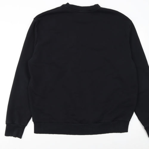 Diesel Men's Black 2XL Pullover Sweatshirt with Logo Embroidery