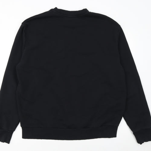 Diesel Men's Black 2XL Pullover Sweatshirt with Logo Embroidery