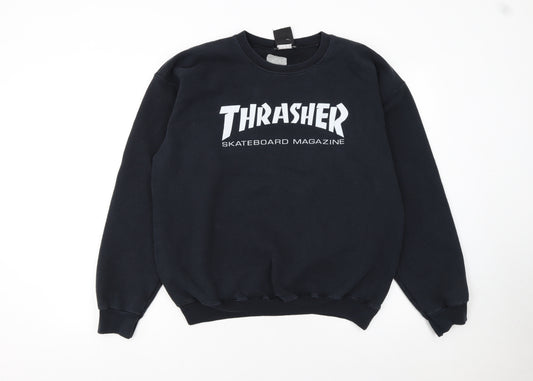 Thrasher Men's Black Crew Neck Pullover Sweatshirt Size M