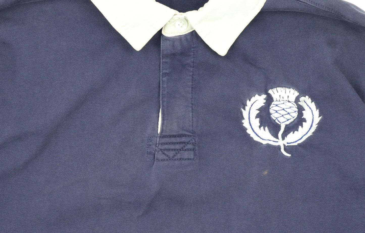 SAXNET Men’s Blue 3XL Long Sleeve Cotton Polo Shirt with Embroidered Crest