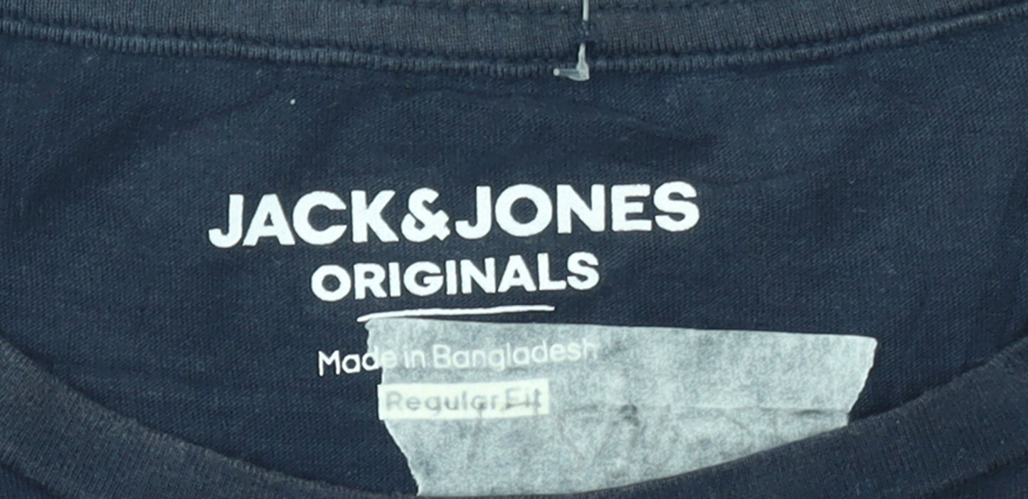 Jack & Jones Men's Blue Surf Graphic Regular Fit T-Shirt L