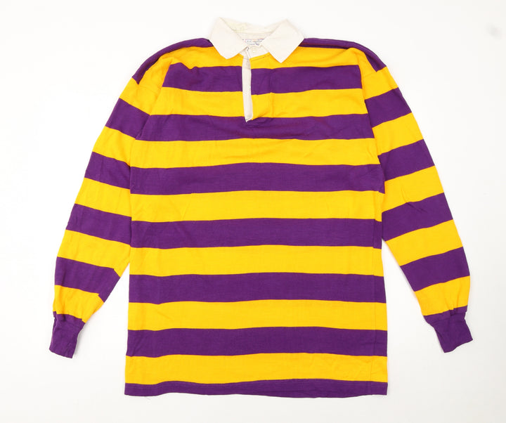 Europa Men's Multicoloured Striped Long Sleeve Rugby Polo XL