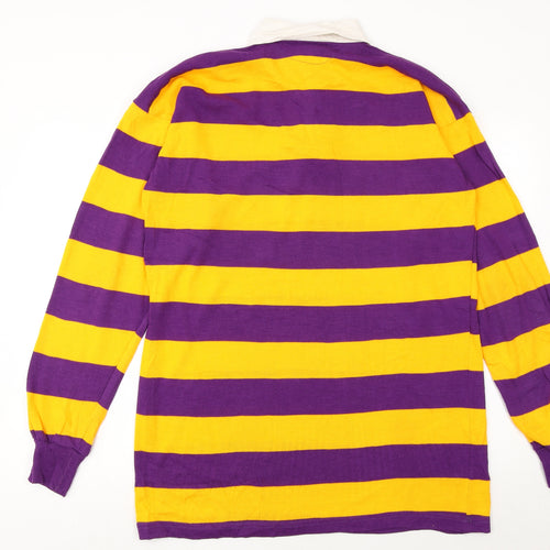 Europa Men's Multicoloured Striped Long Sleeve Rugby Polo XL