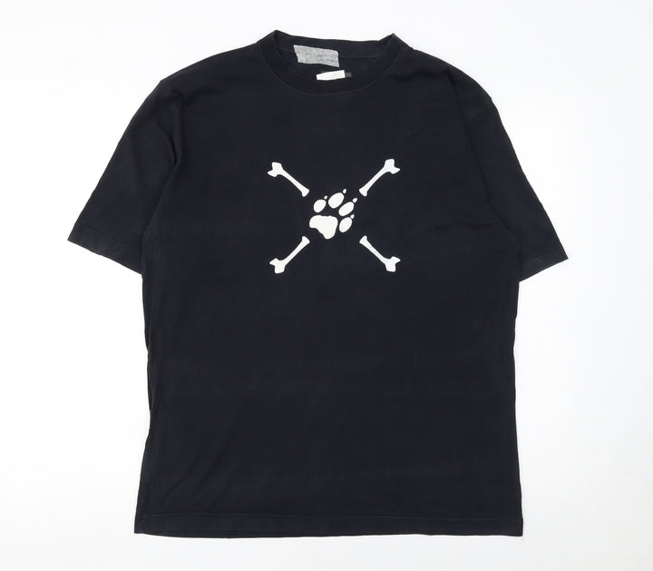 Jack Wolfskin Men’s Black Cotton Crew Neck Graphic T-Shirt Size M