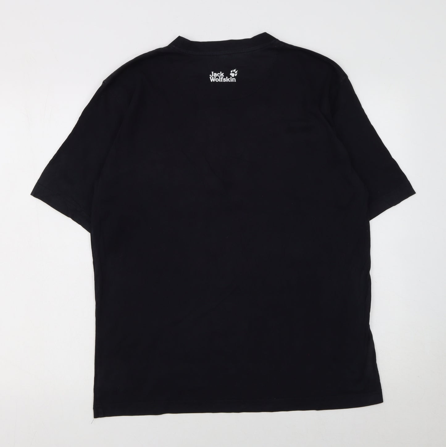 Jack Wolfskin Men’s Black Cotton Crew Neck Graphic T-Shirt Size M