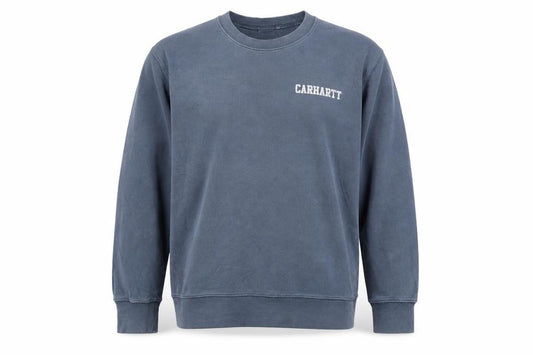 Front view of Carhartt Men's Blue Cotton Pullover Sweatshirt S