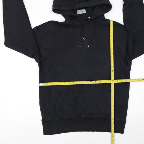 Levi's Men's Black Pullover Hoodie Size S Logo Fleece Sweatshirt