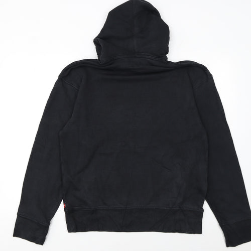 Levi's Men's Black Pullover Hoodie Size S Logo Fleece Sweatshirt