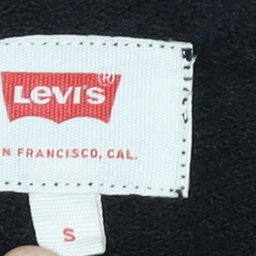 Levi's Men's Black Pullover Hoodie Size S Logo Fleece Sweatshirt