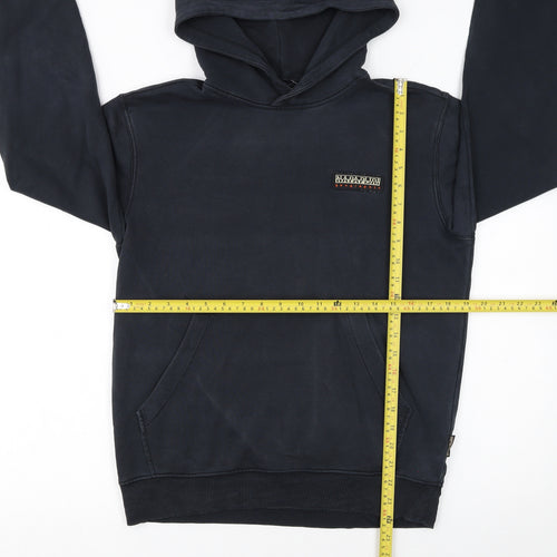 Napapijri Men's Blue Pullover Hoodie Size S Regular Fit Cotton Blend